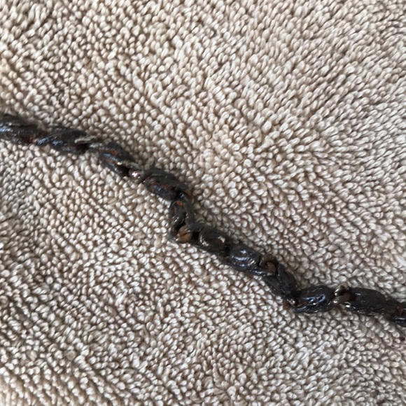 Brown Mesh Clutch with Metal Frame - Picture 4 of 5